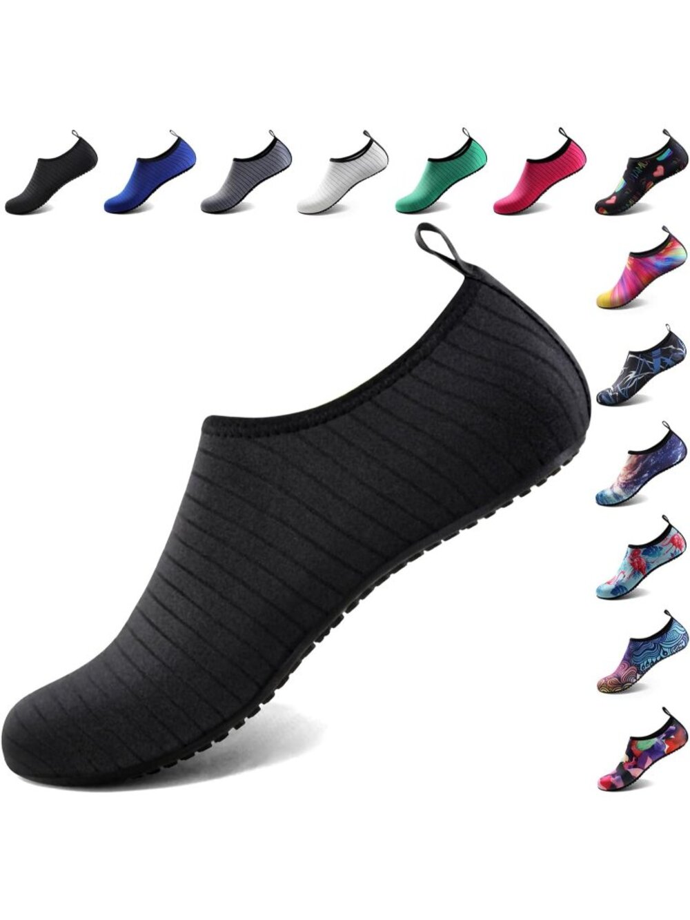 Unisex Black Water Shoes For Quick Dry Aqua Socks Beach Swim Pool River Hiking